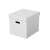 Esselte Home cube storage box with lid, white, geometric pattern