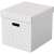 Esselte Home cube storage box with lid, white, geometric pattern