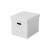 Esselte Home cube storage box with lid, white, geometric pattern