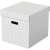 Esselte Home cube storage box with lid, white, geometric pattern