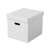 Esselte Home cube storage box with lid, white, geometric pattern