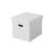 Esselte Home cube storage box with lid, white, geometric pattern