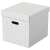 Esselte Home cube storage box with lid, white, geometric pattern