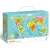 Dodo Puzzle World Map 100 piece puzzle for kids ages 5 and up, featuring a colorful world map design