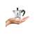 Bialetti La Mokina stovetop espresso maker, silver, 0.5 cup, size comparison