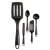 Tefal Bienvenue 5 piece kitchen utensil set, black, includes spatula, slotted spatula, pancake turner, spoon, ladle