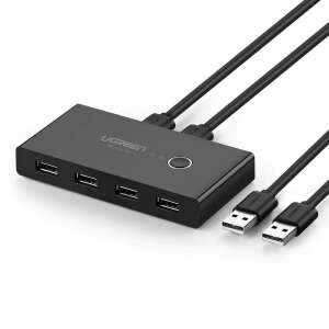 Przełącznik KVM UGREEN z 2 portami USB i 4 portami USB, czarny - Przełącznik KVM