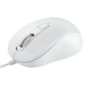 Angled view of Asus MU101C white optical mouse - Mouse