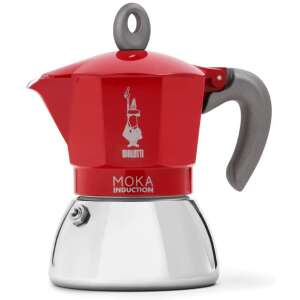 Espressor pentru aragaz, Bialetti, Moka, Aluminiu, cu inductie rosu, 4 cesti, Rosu/Argintiu (B6944) (6944) 67381058