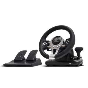 Spirit of Gamer Race Wheel Pro 2 gaming steering wheel and pedals set, black and silver - Gaming
