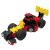 Clics building toy race car figure made of colorful plastic blocks