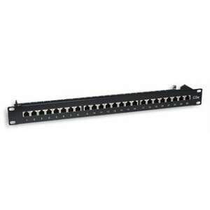 Intellinet 513487 24-Port-CAT5e-Patchpanel, schwarz, für strukturierte Verkabelung - Manhattan