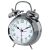 Hama NOSTALGIA silver alarm clock with fluorescent dial