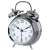 Hama NOSTALGIA silver alarm clock with green numbers