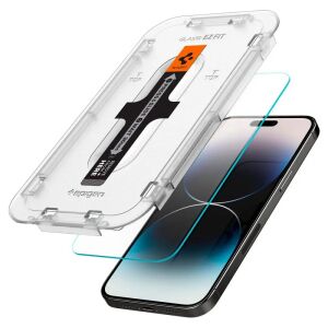 Spigen Glas.tR EZ Fit ochranné sklo na displej iPhone 14 Pro Max s inštalačnou súpravou - Spigen