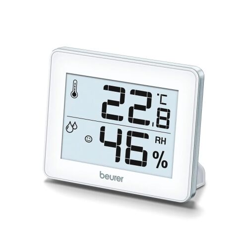 Beurer HM 16 digital thermometer displaying temperature and humidity
