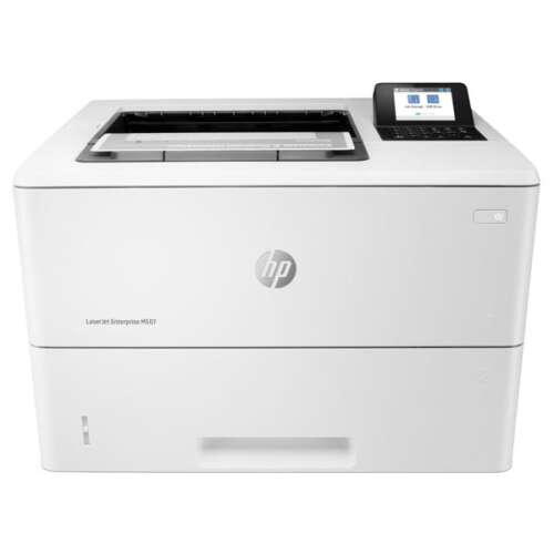 HP LaserJet Enterprise M507dn Laserdrucker, weiß, Frontansicht