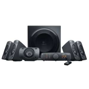 Logitech Z906 5.1-es hangszórórendszer, 1000W csúcsteljesítmény, THX tanúsítvánnyal, Dolby Digital és DTS dekódolással, 3,5 mm-es, RCA, koaxiális és optikai bemenetek, távirányító - PC hangszóró