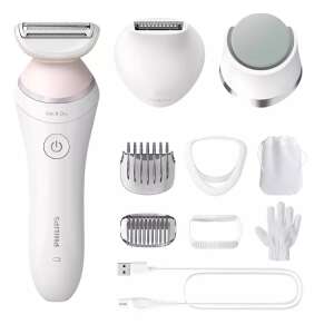 Philips BRL176/00 Lady Shaver Series 8000 vezeték nélküli női borotva, fehér, minden tartozékkal - Epilátor