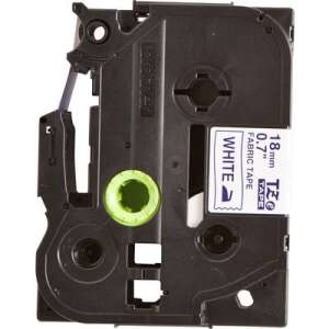 Brother TZe-FA4B 18mm White Fabric Tape with Blue Text - Label Maker and Tape