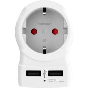 Adaptor de călătorie SKROSS pentru SUA cu 2 porturi USB, alb - Adaptoare de rețea