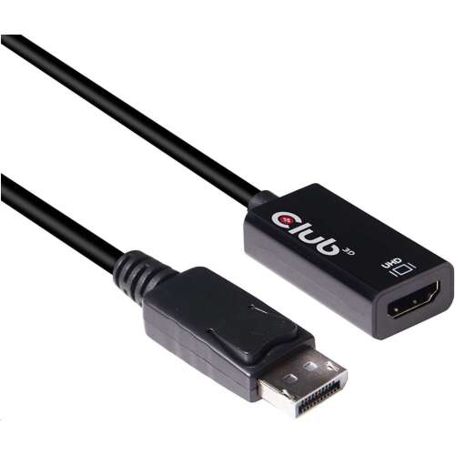Adapter CLUB3D DisplayPort 1.4 do HDMI 2.0b, CAC-1080, czarny kabel, czarny adapter