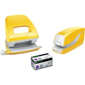 Leitz WOW electric stapler and hole puncher set in yellow - Office technology