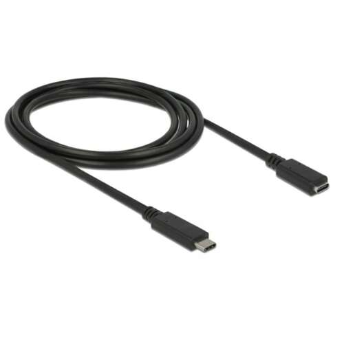 Delock kábel USB 3.1 Gen 1 Type-C male/female hosszabbító, 3A, 2m, fekete