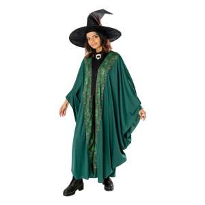 Harry Potter McGonagall Professor Witch Costume for Adults, green robe and black hat - Dressing Accessory