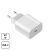 Xiaomi Mi 20W USB-C Ladegerät Adapter, schräge Ansicht mit 20W und USB-C Symbolen