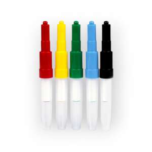 Centropen Air Pens Textile 5 culori, set de 5 pixuri cu aer pentru textile, roșu, galben, verde, albastru, negru - Pixuri