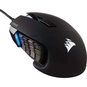 Corsair Scimitar RGB ELITE MOBA/MMO Gaming Mouse, Black, 17 Programmable Buttons, 18,000 DPI, PMW3391 Optical Sensor - Corsair