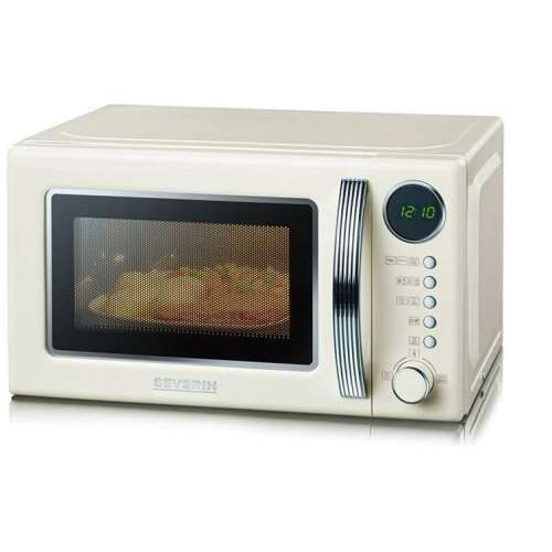 Severin MW7892 bézs retro mikrohullámú sütő grill funkcióval