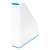 Leitz WOW magazine file, white with blue accents, A4 size
