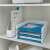 Leitz WOW magazine file and desk organizer set, white with blue accents