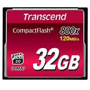 Transcend 32GB 800x CompactFlash memóriakártya, 120MB/s olvasási sebesség, UDMA 7, professzionális fotósok és videósok számára - Transcend