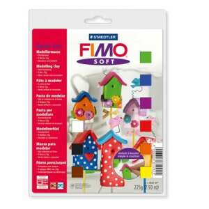 Zestaw modeliny FIMO Soft Basic, 9 kolorów, 225g, do wypalania, zawiera przykłady gotowych projektów - Fimo