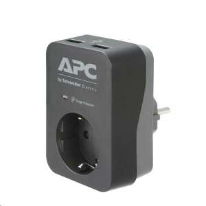 APC Essential SurgeArrest 1 túlfeszültségvédő aljzat 2 USB port fekete (PME1WU2B-GR) 61793562 