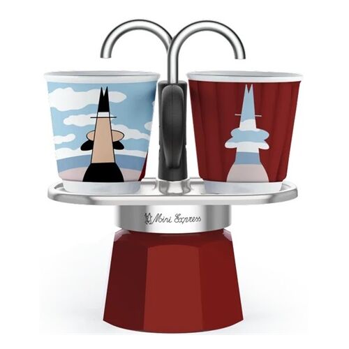 Espressor Bialetti Mini Express Magritte Edition, 2 cești - Roșu