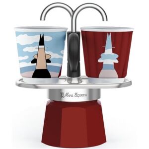 Bialetti Mini Express Magritte Kiadás 2 személyes Kotyogós Kávéfőző - Piros - Bialetti