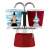 Bialetti Mini Express Magritte red stovetop espresso maker with two cups