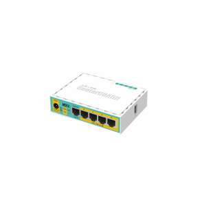 Router MikroTik RB750UPr2 PoE, hEX PoE lite, 5xLAN Fast Ethernet (patru ieșiri PoE), USB, 64MB RAM, RouterOS L4, carcasă din plastic, sursă de alimentare, CPU 650MHz, monitorizare temperatură PCB - Routere Wi-Fi, adaptoare