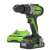 Greenworks GD24DD35K2 24V Cordless Drill Driver, Green and Black