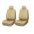 Bézs ökológiai bőr univerzális autóüléshuzat garnitúra, csak az első ülésekhez, bézs színben