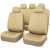 Bézs ökológiai bőr univerzális autóüléshuzat garnitúra, teljes szett az első és hátsó ülésekhez, bézs színben