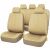 Eco Leather Beige Pełny Zestaw Pokrowców na Siedzenia Samochodowe