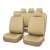 Beżowy uniwersalny zestaw pokrowców na siedzenia samochodowe z ekoskóry, pełny zestaw na przednie i tylne siedzenia, kolor beżowy