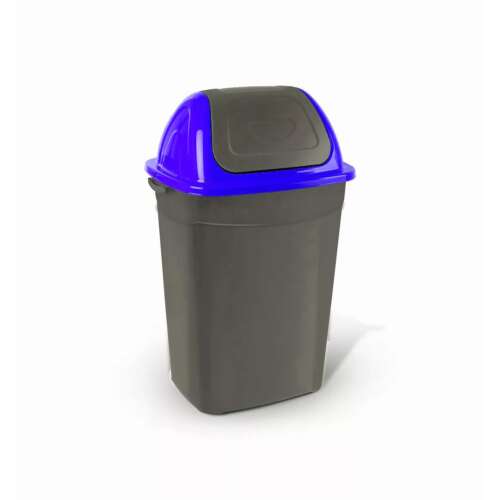 50 liter plastic trash can with blue lid
