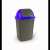 50 liter plastic trash can with blue lid