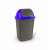 50 liter plastic trash can with blue lid